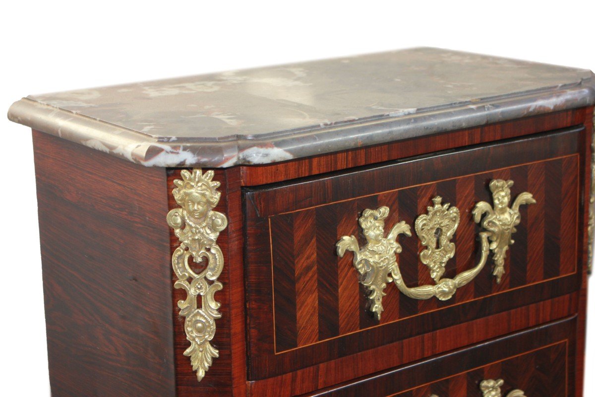 Magnificent Small French Regency Secretaire From The 1800s With Bronze Details-photo-2