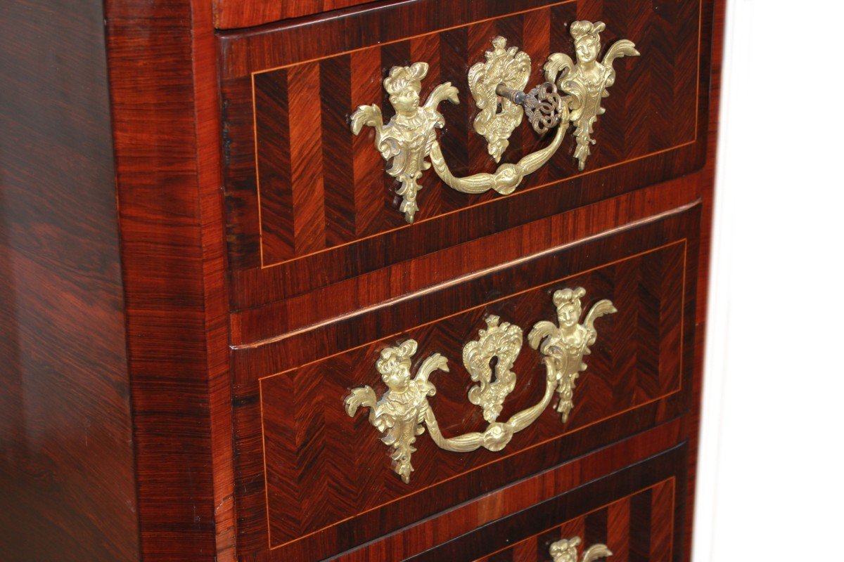 Magnificent Small French Regency Secretaire From The 1800s With Bronze Details-photo-3