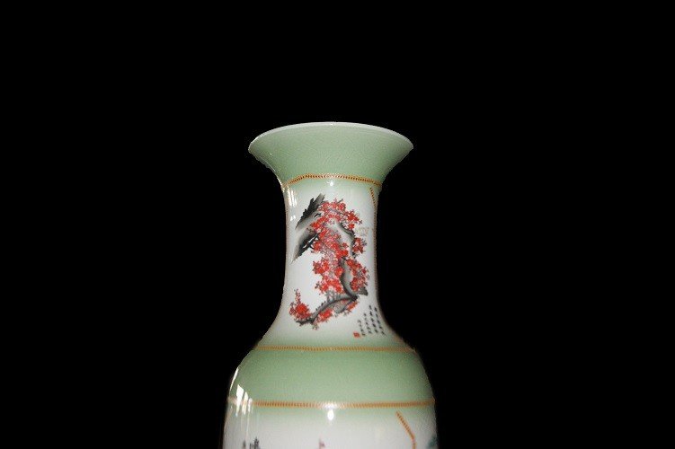 Paire De Grands Vases Chinois Du Début Des Années 1900 Et De La Fin Des Années 1800 Porcelaine-photo-2