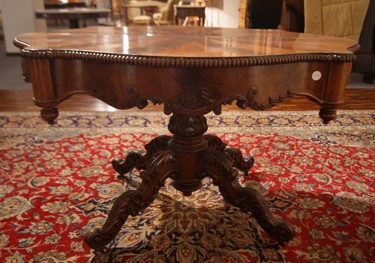 Centre De Table, Autrichien, De Style Louis Philippe Du Milieu Des Années 1800 En Bois d'Acajou-photo-2