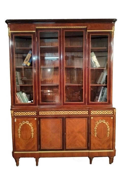 Elégante Bibliothèque Vitrine Louis XVI 1800