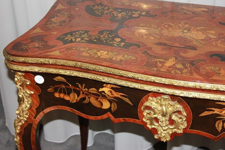 Beautiful English Gaming Table With French Louis XV Style From The First Half Of The 19th Centu-photo-2