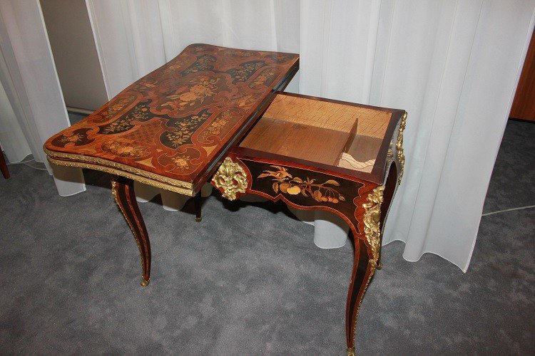 Beautiful English Gaming Table With French Louis XV Style From The First Half Of The 19th Centu-photo-4