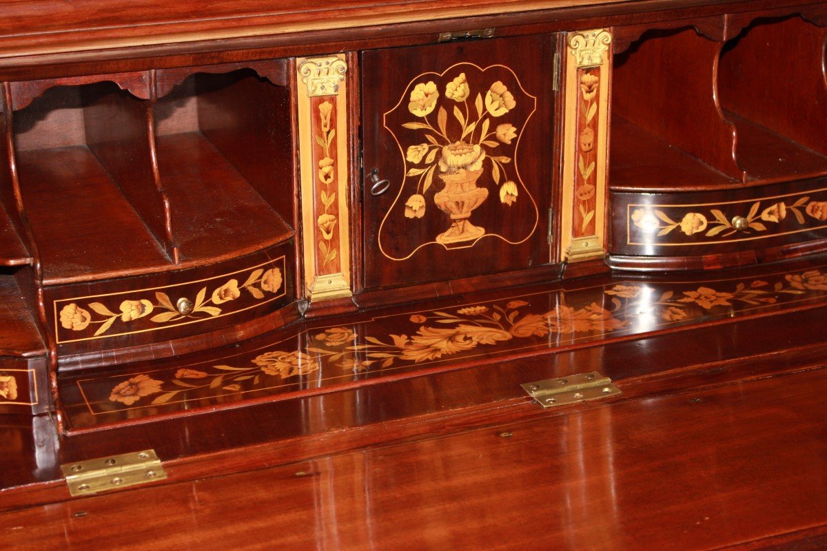 Spectacular Dutch Trumeau Cupboard, Early 19th Century, Richly Inlaid-photo-4