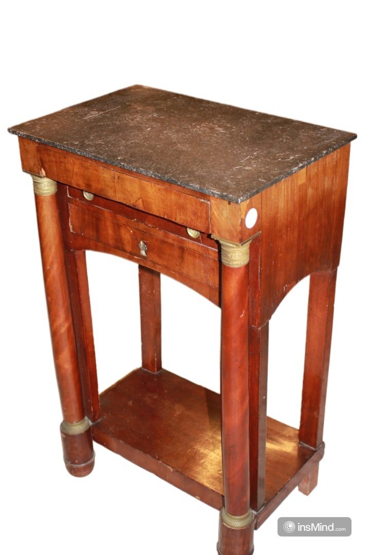 Small Empire-style Console In Mahogany And Mahogany Veneer, Mid-19th Century-photo-3