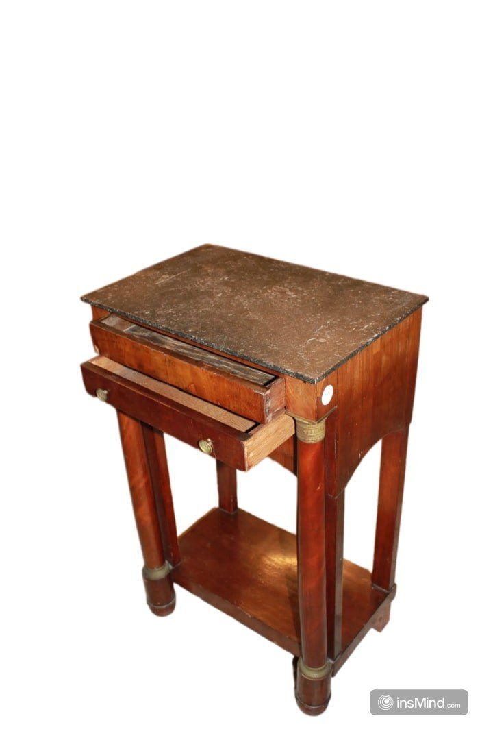 Small Empire-style Console In Mahogany And Mahogany Veneer, Mid-19th Century-photo-4