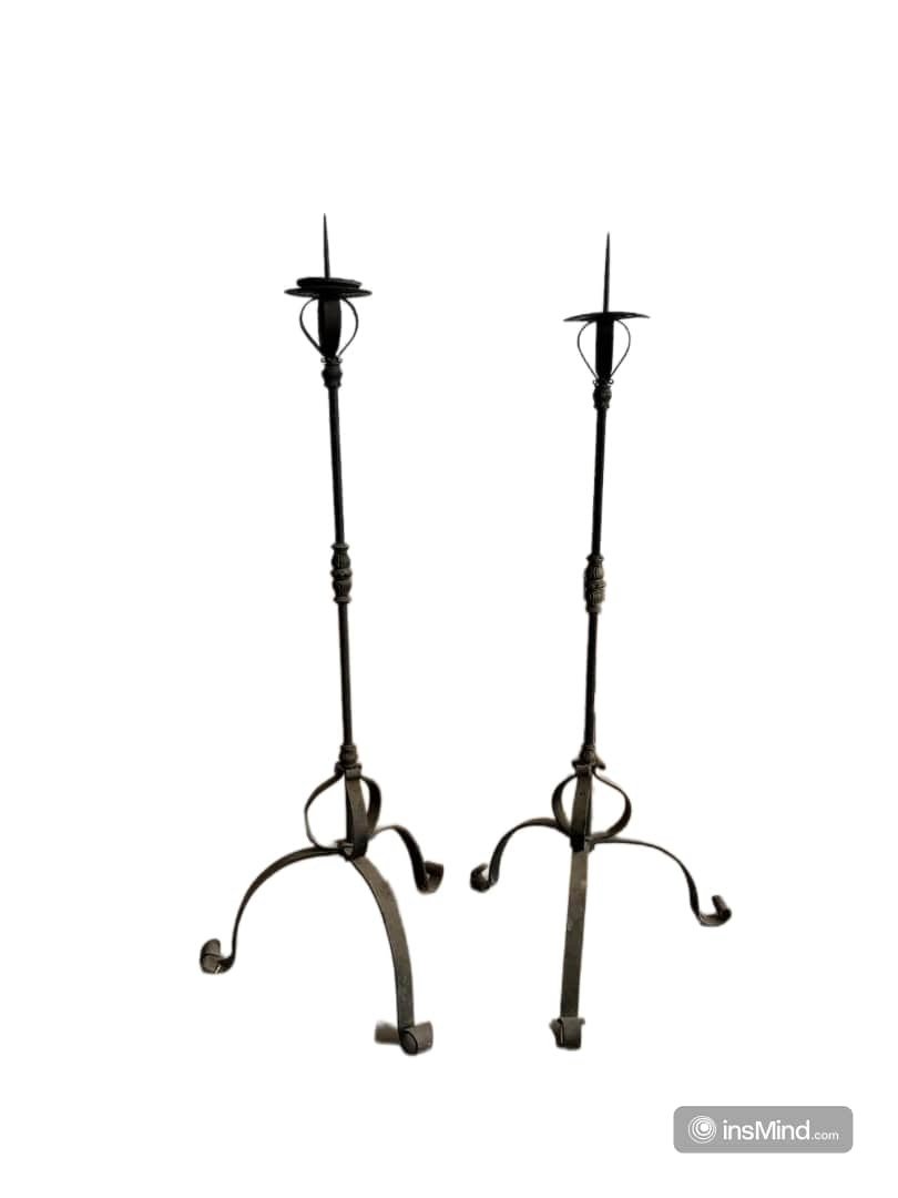 Large 19th-century Italian Iron Torchères: Elegance And The History Of Antique Lighting