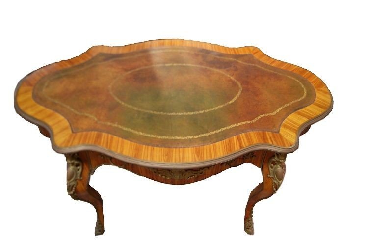 French Desk From The Mid-1800s, Louis XV Style, In Rosewood. It Has A Drawer Under The Top And -photo-2