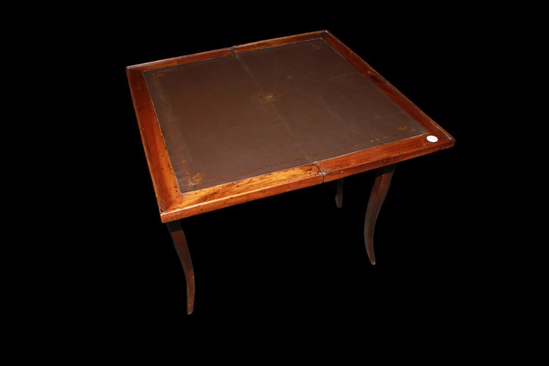 Table De Jeu Française Du Début Du XIXe Siècle De Style Louis XV Avec Damier Incrusté-photo-2