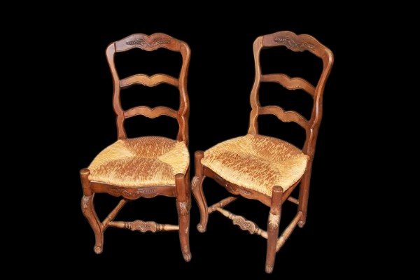 Group Of 10 French Chairs From The Late 1800s, Provençal Style, Made Of Walnut Wood-photo-2