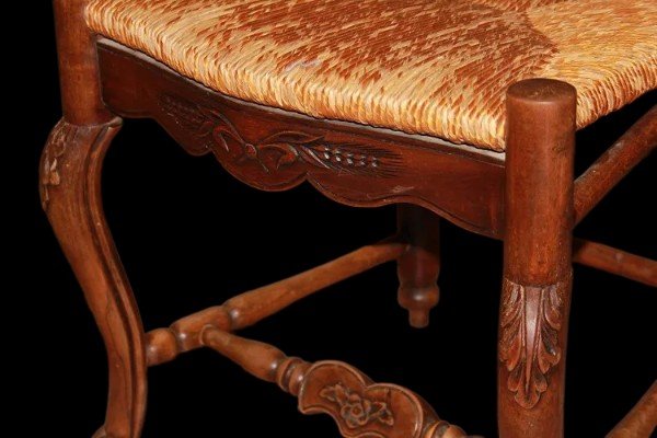 Group Of 10 French Chairs From The Late 1800s, Provençal Style, Made Of Walnut Wood-photo-2