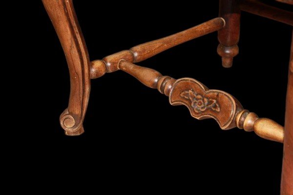 Group Of 10 French Chairs From The Late 1800s, Provençal Style, Made Of Walnut Wood-photo-3