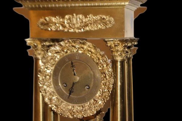 Beautiful French Clock From The Second Half Of The 1800s, Empire Style,-photo-3