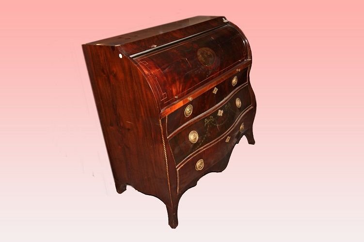 Large Dutch Castor Chest From The Late 1700s, Louis XV Style, In Mahogany Wood-photo-2