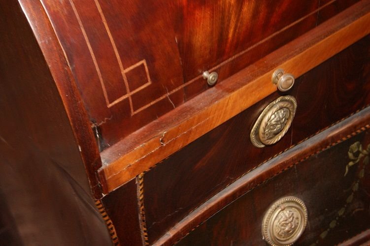 Large Dutch Castor Chest From The Late 1700s, Louis XV Style, In Mahogany Wood-photo-3