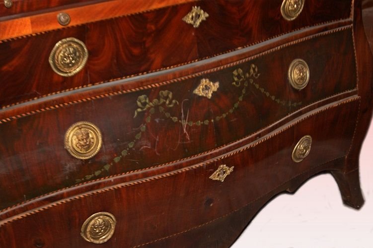 Large Dutch Castor Chest From The Late 1700s, Louis XV Style, In Mahogany Wood-photo-4