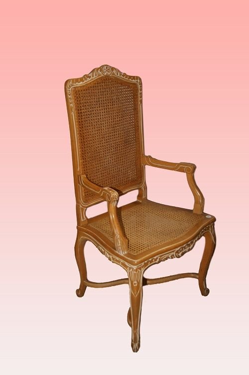 Set Of 6 French Chairs And 2 Armchairs From The Early 1900s, Provençal Style, In Cherry Wood-photo-1