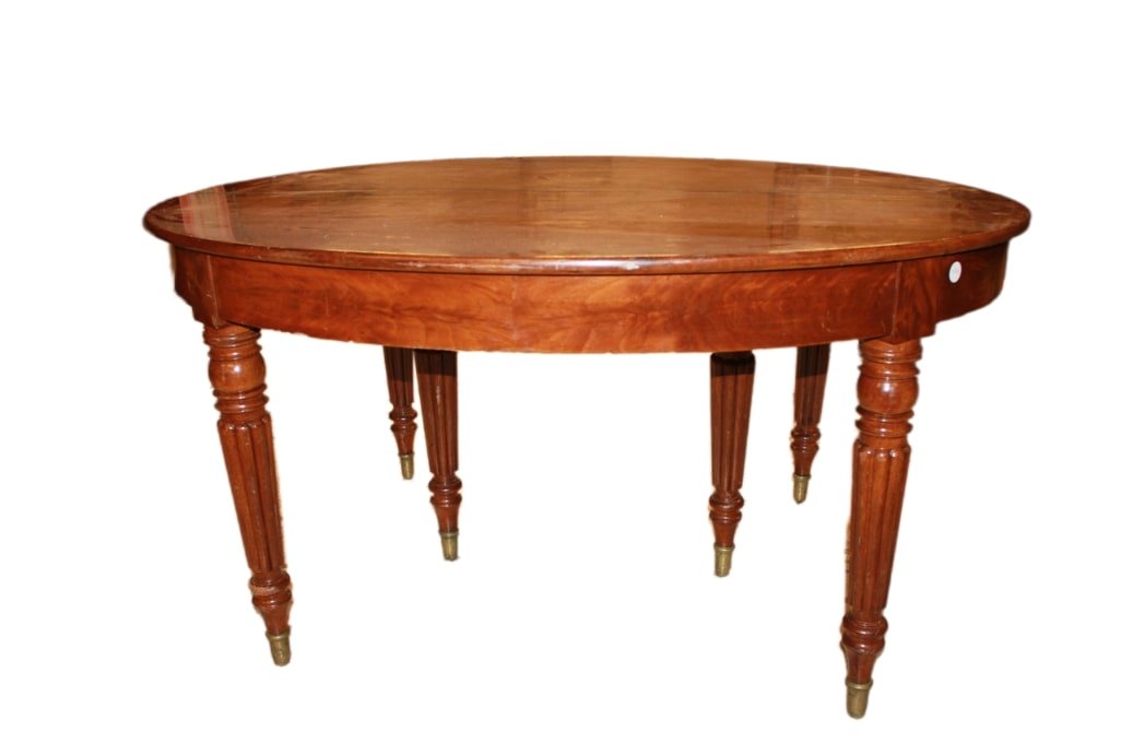 French Oval Extendable Mahogany Table – Late 19th Century-photo-3