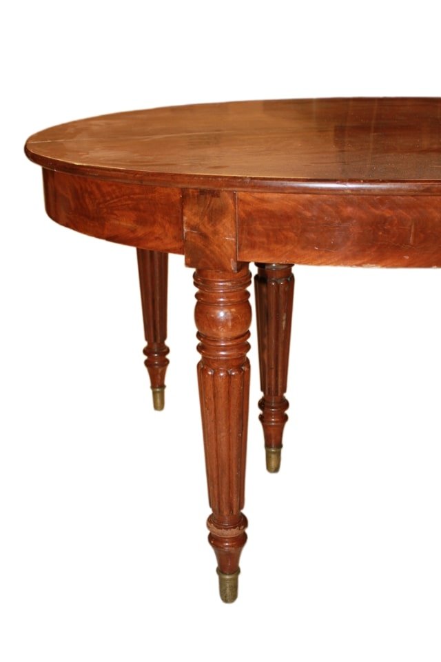 French Oval Extendable Mahogany Table – Late 19th Century-photo-4