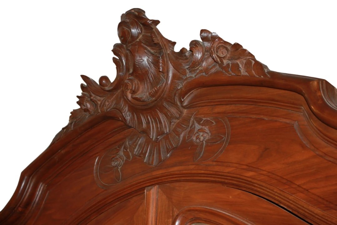 Armoire Avec Miroirs – Style Louis-philippe – Bois De Noyer – Fin XIXe Siècle-photo-4