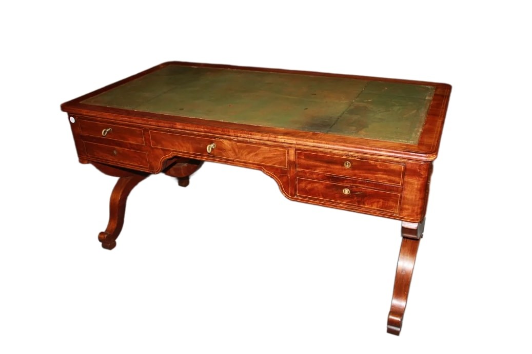 Grande Bureau Français – Style Charles X – Début XIXe Siècle