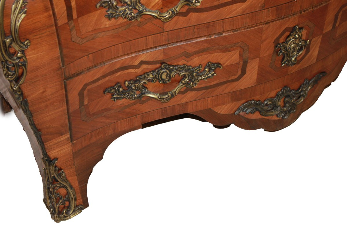 French Louis XV Style Inlaid Chest Of Drawers – 19th Century-photo-3