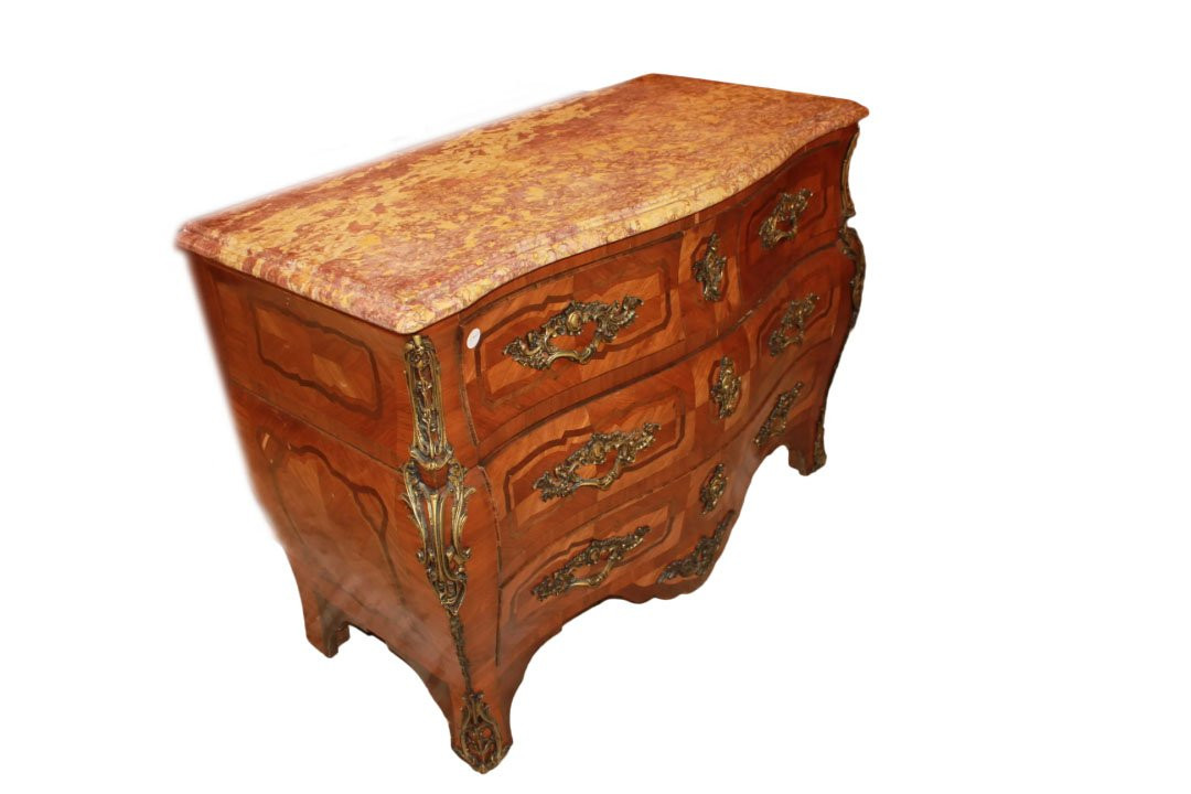 Commode Française Style Louis XV Intarsiée – XIXe Siècle-photo-4