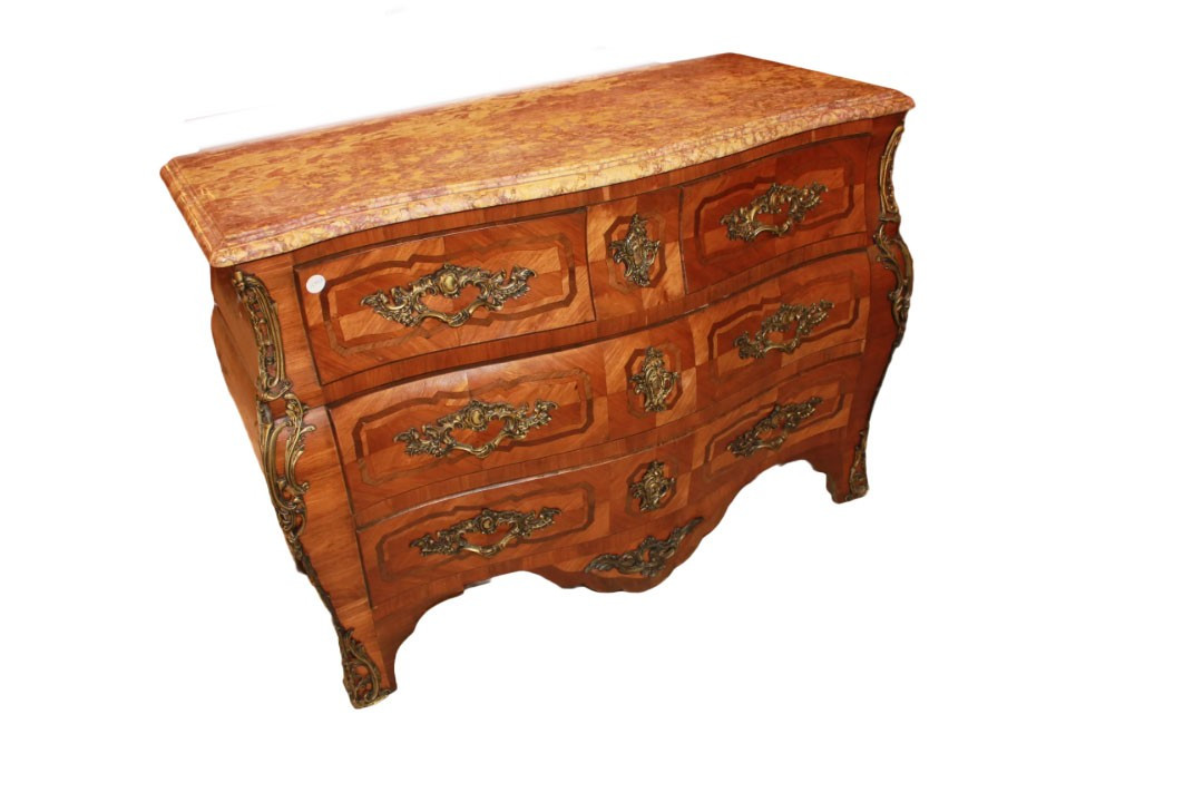 French Louis XV Style Inlaid Chest Of Drawers – 19th Century