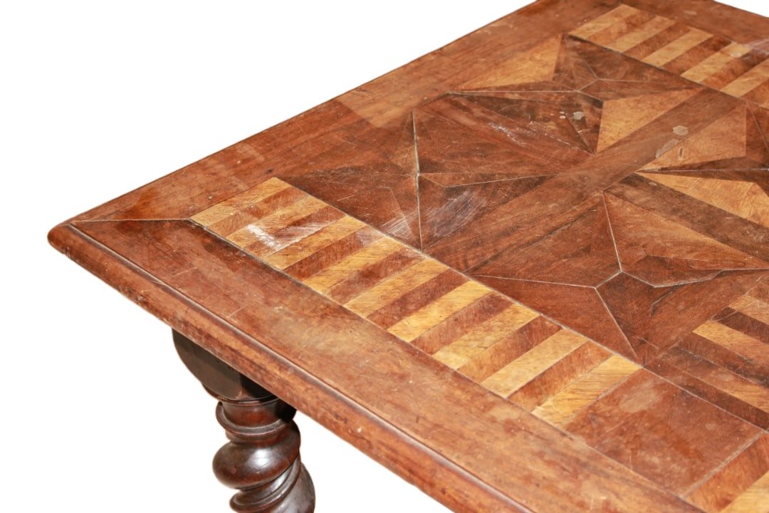 Table Rustique Italienne De Taille Moyenne Avec Pieds Torchon – Milieu Du XIXe Siècle-photo-2