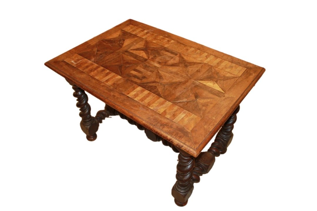 Table Rustique Italienne De Taille Moyenne Avec Pieds Torchon – Milieu Du XIXe Siècle-photo-3