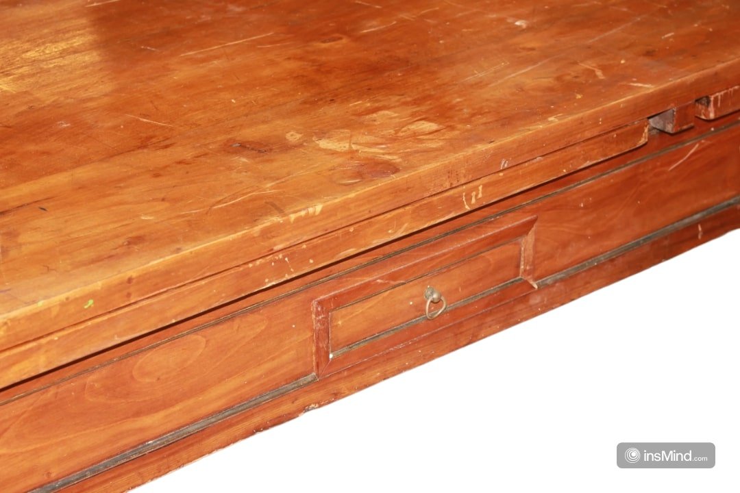 Large Extendable Rustic Rectangular Walnut Table, Early 19th Century, Louis XVI Style-photo-3