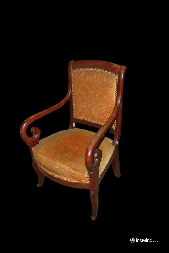 Set Of 6 French Armchairs In Directory Style, Mahogany Wood, 19th Century-photo-4