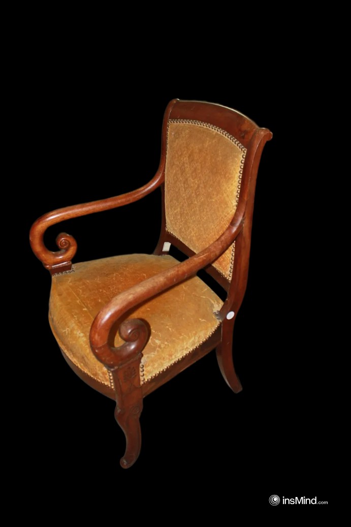 Set Of 6 French Armchairs In Directory Style, Mahogany Wood, 19th Century-photo-1