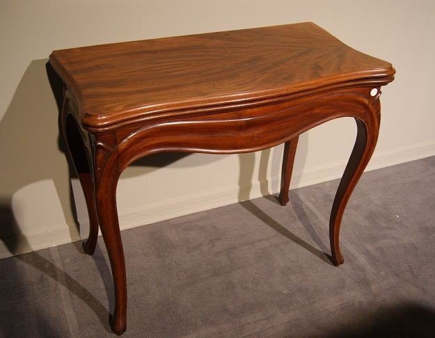 Paire De Tables à Jeux Louis Philippe Des Années 1800 En Bois d'Acajou-photo-2