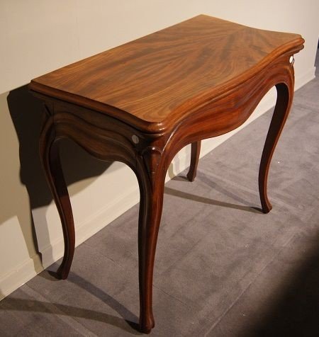 Paire De Tables à Jeux Louis Philippe Des Années 1800 En Bois d'Acajou-photo-3