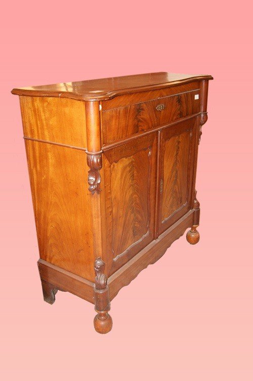 1800s Biedermeier Style Sideboard In Mahogany Feather-photo-2