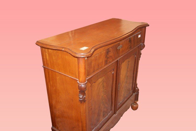 1800s Biedermeier Style Sideboard In Mahogany Feather-photo-3