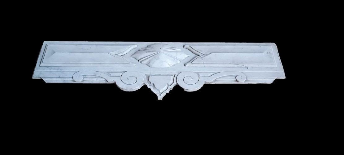 French White Marble Fireplace From The 1800s, Louis XV Style-photo-3