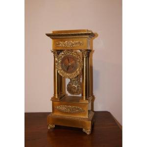 1800s Empire Style French Ormolu Mercury Table Clock