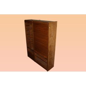 Large Oak Shutter Cabinet From 1900, 2 Meters Tall