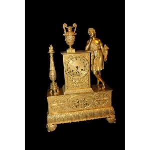 French Bronze Tabletop Clock From The 1800s Depicting Prometheus