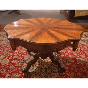 Austrian Center Table, Mid-19th Century, Louis Philippe Style, Made Of Mahogany