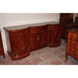 Large Victorian-style English Sideboard Credenza In Mahogany From The 1800s
