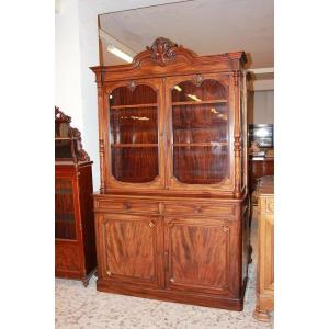 Large Double-bodied Louis Philippe Mahogany Credenza From The 19th Century