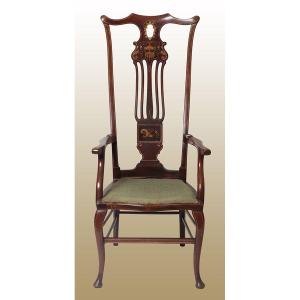 Particularly Unique English Correct Chair From The Second Half Of The 1800s In Victorian Style