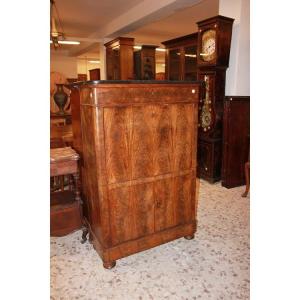 French Secretary From The Second Half Of The 19th Century, Empire Style, In Mahogany 