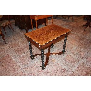 French Mid-19th-century Small Table With A Dutch-influenced Design, Crafted From Rosewood