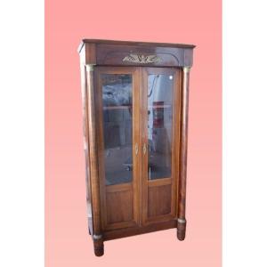  French Display Cabinet From The Second Half Of The 1800s, Empire Style, In Mahogany Wood