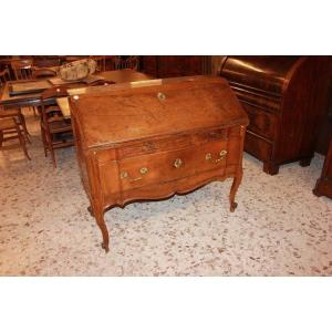 French Fall-front Desk From The Late 1700s, Provençal Style, In Walnut Wood