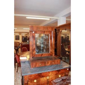 French Mid-19th Century Directoire-style Freestanding Swinging Mirror In Mahogany Wood